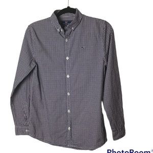 Vineyard Vines blue red check Whale shirt. Youth Large (16)
